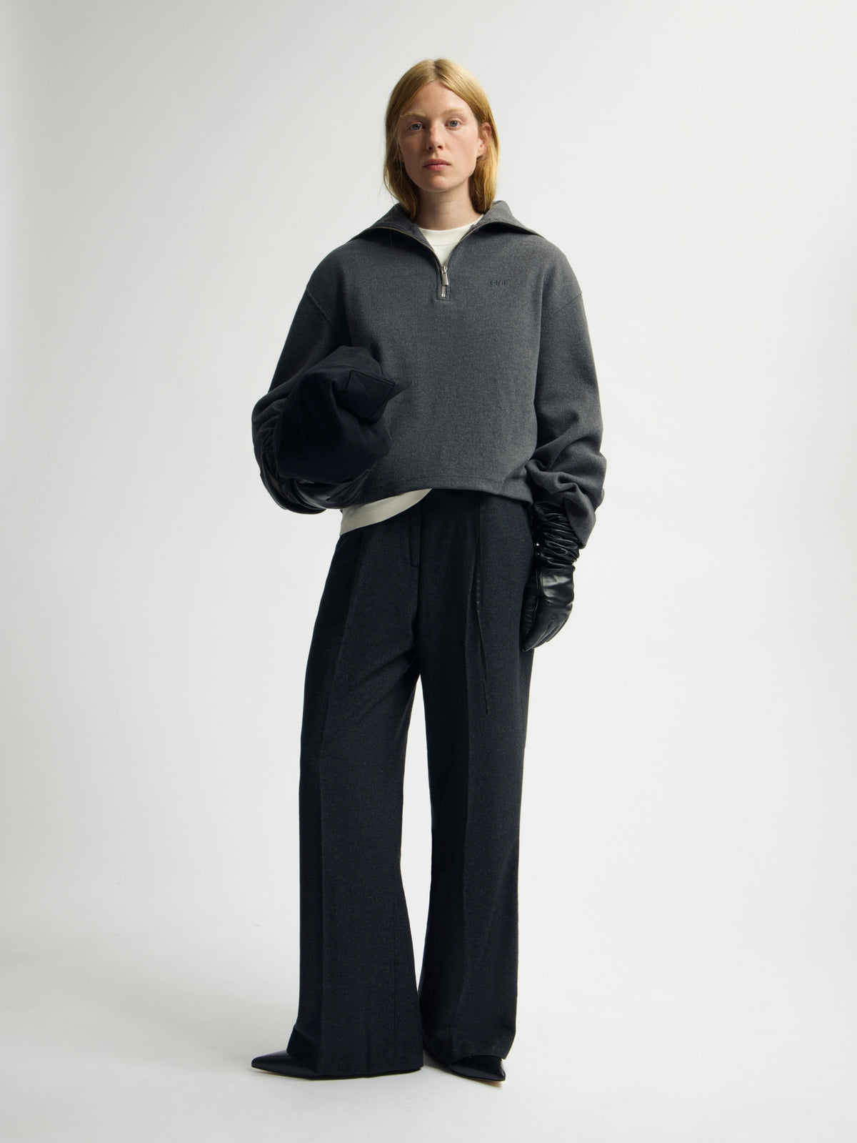 WOOL TAILORED TROUSERS | CHARCOAL