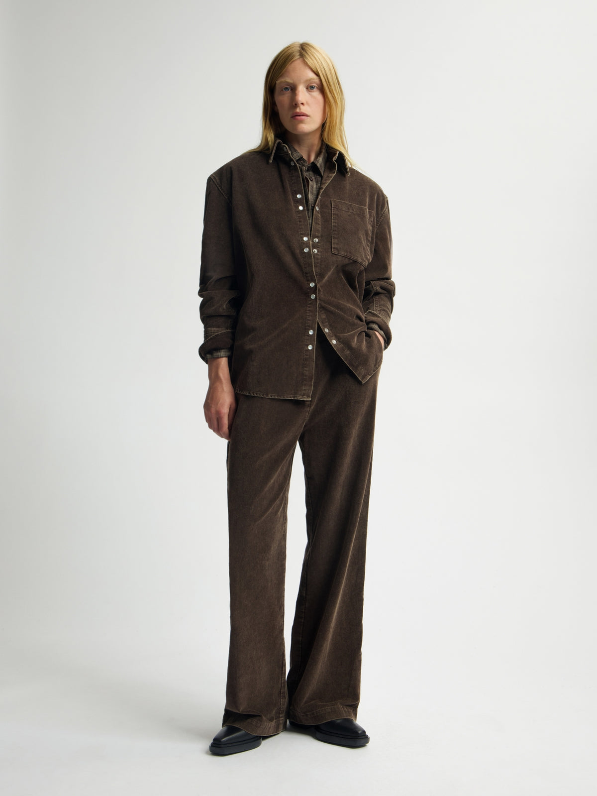 WASHED CORDUROY TAILORED TROUSERS | BRACKEN
