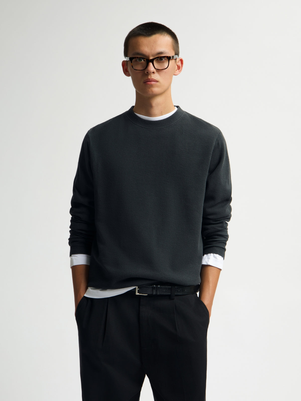 SIGNATURE BOXY CREWNECK | CHARCOAL
