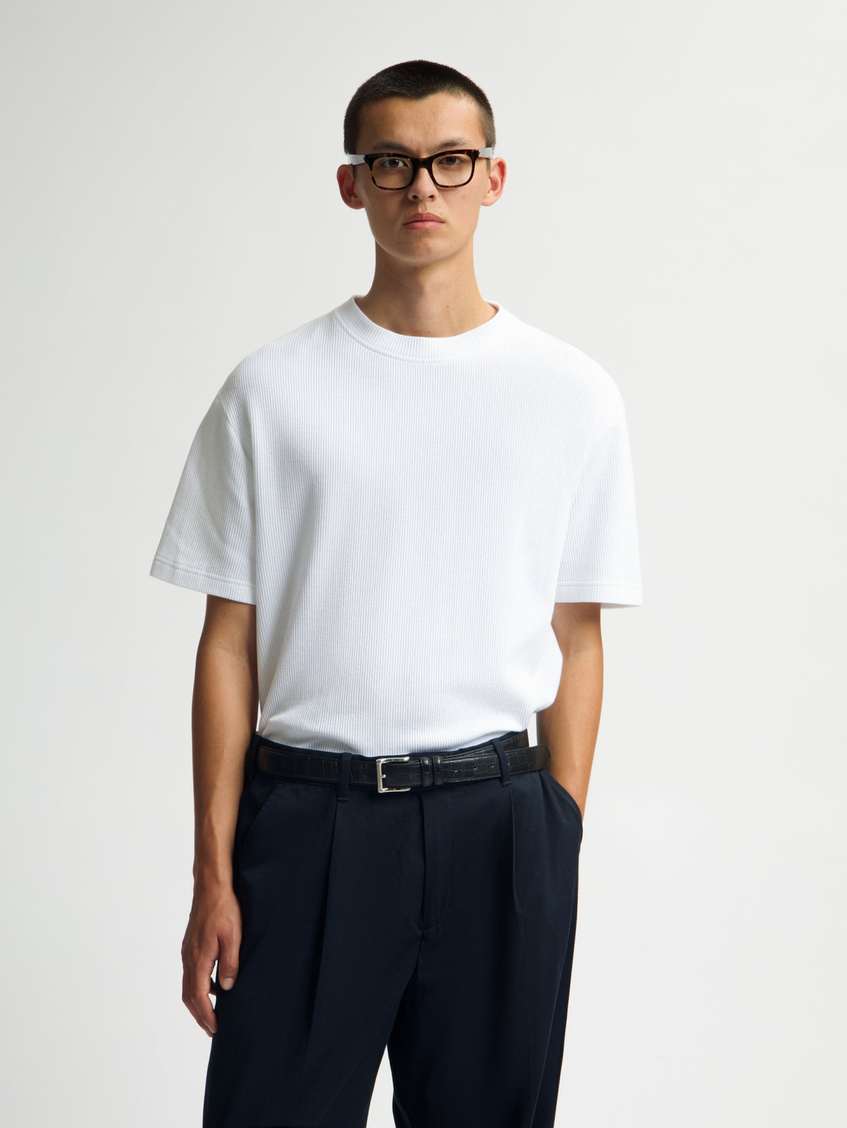RIBBED TEE | OPTICAL WHITE