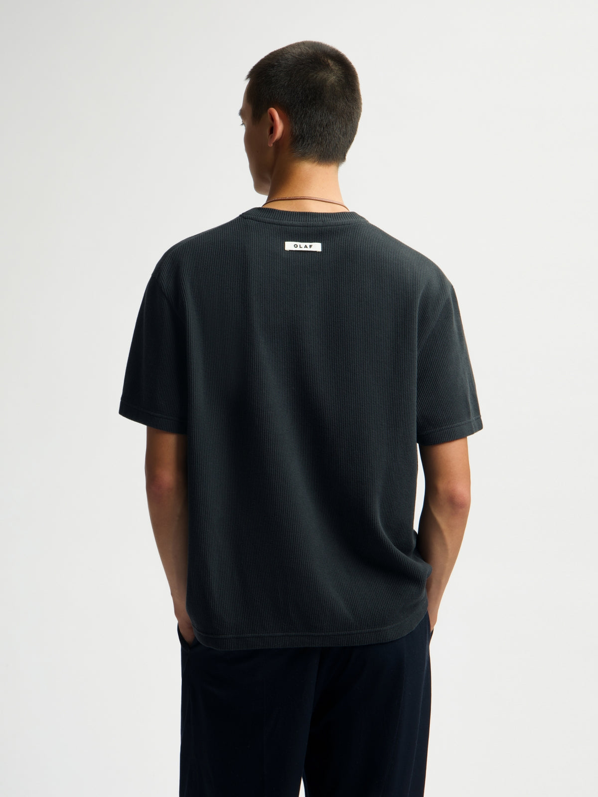 RIBBED TEE | CHARCOAL