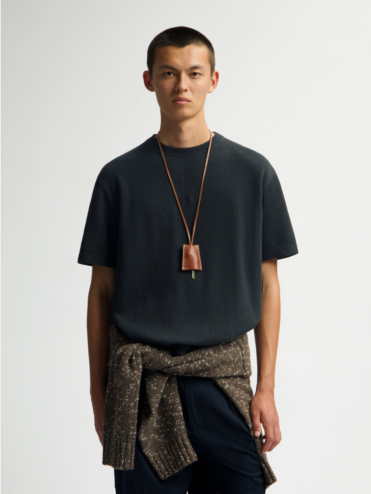 RIBBED TEE | CHARCOAL