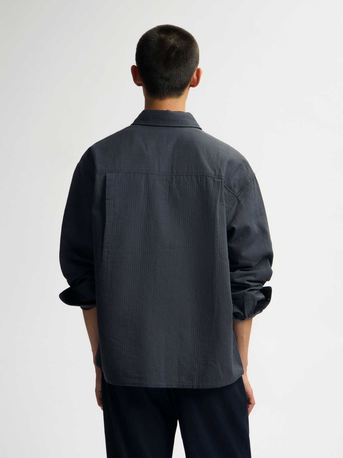 DOUBLE FACE BOXY SHIRT | CHARCOAL
