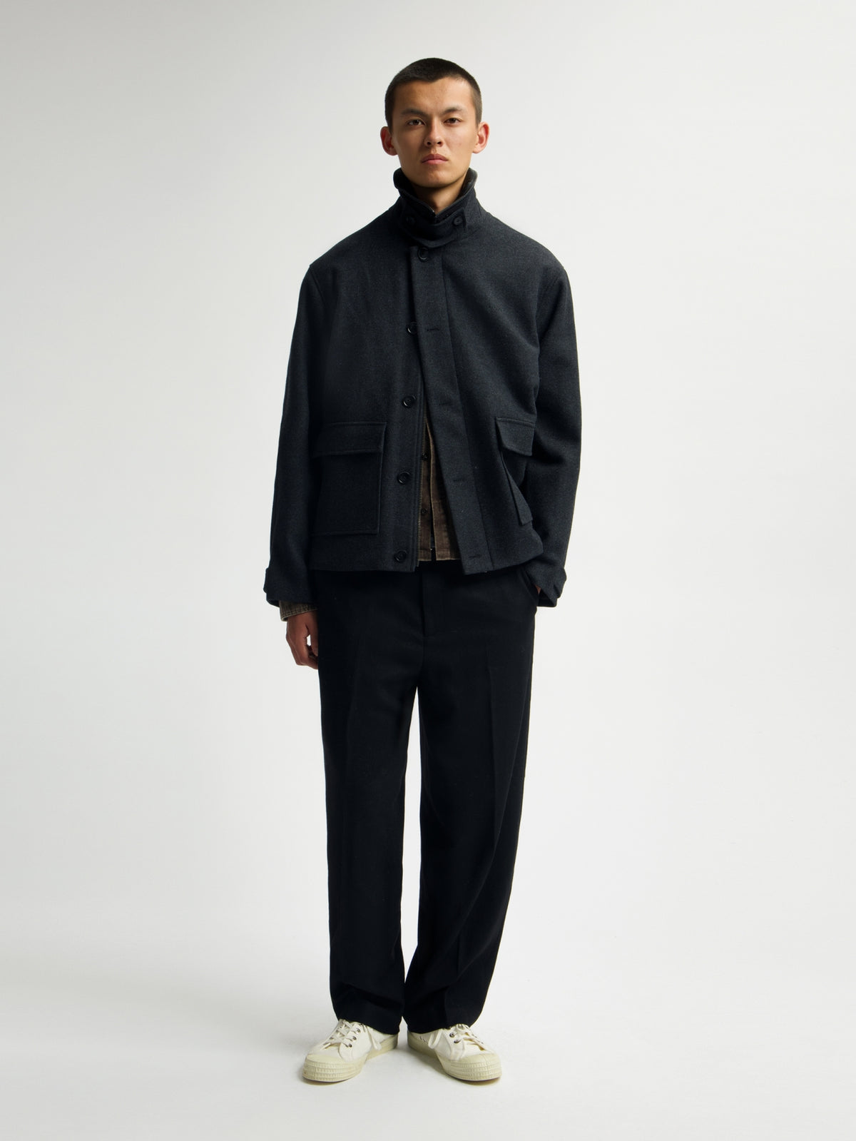 WOOL WORKWEAR JACKET | CHARCOAL