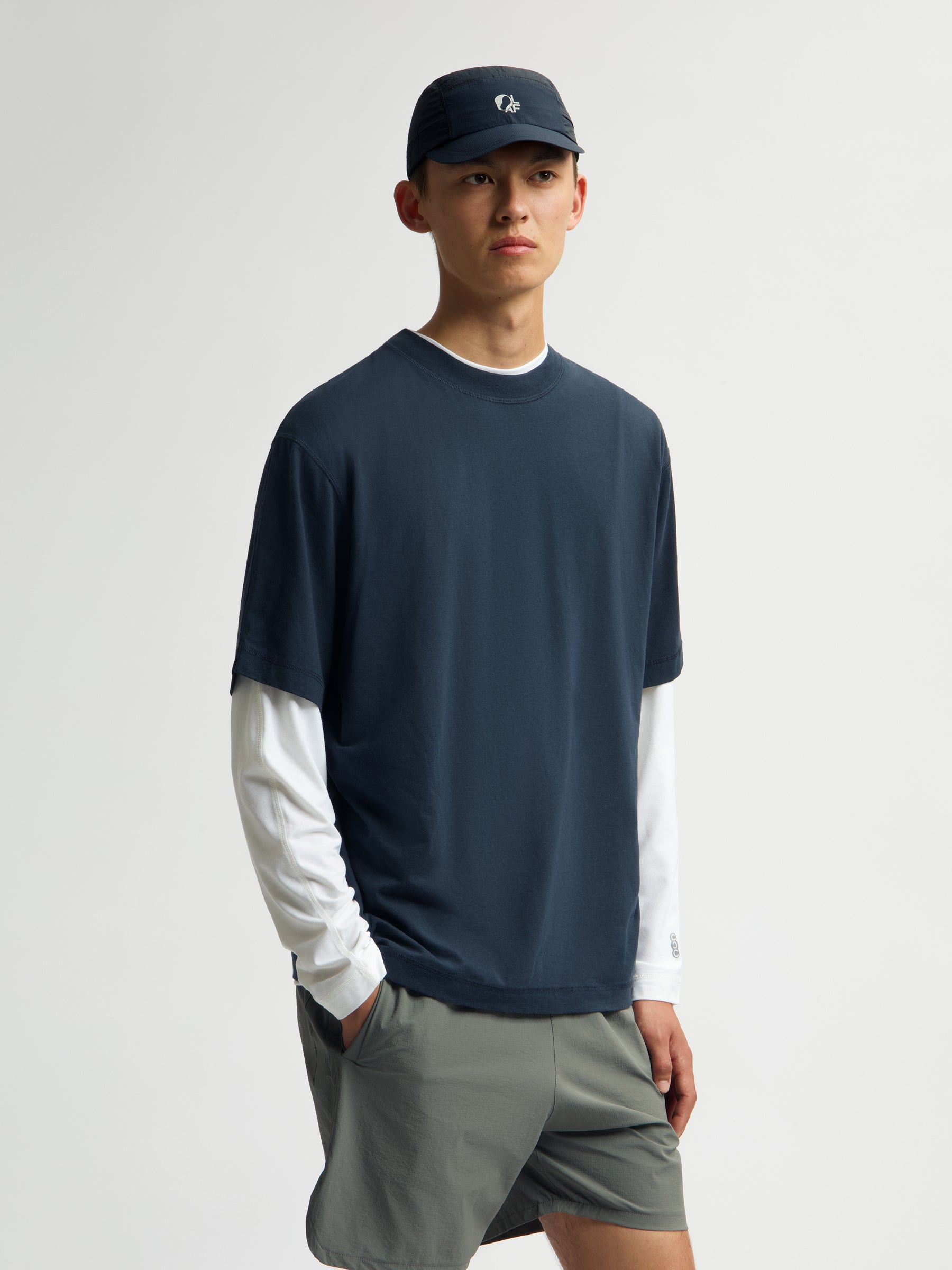 Graphic Boxy Tee SS - Navy