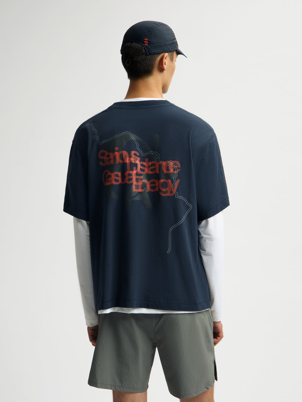 Graphic Boxy Tee SS - Navy