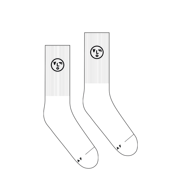 FACE SOCKS | WHITE / BLACK