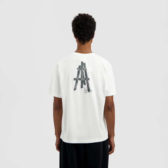 Taped Easel SS Tee - Optical White