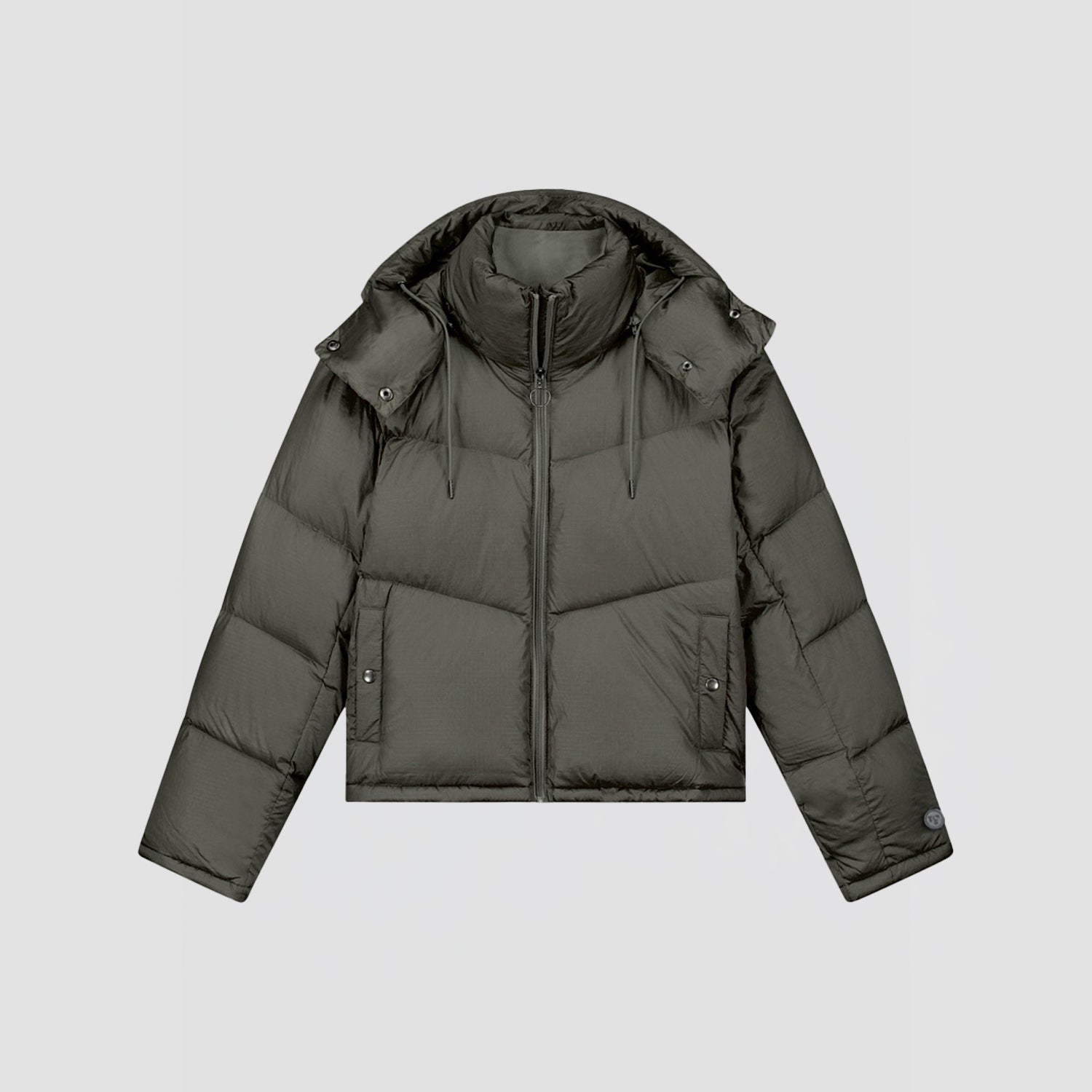 WMN Chevron Puffer Jacket - Olive Green