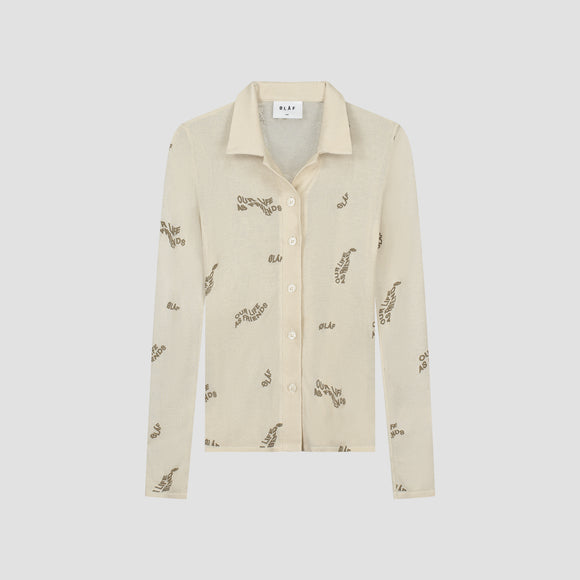 WMN AOP Sheer Shirt - Sand