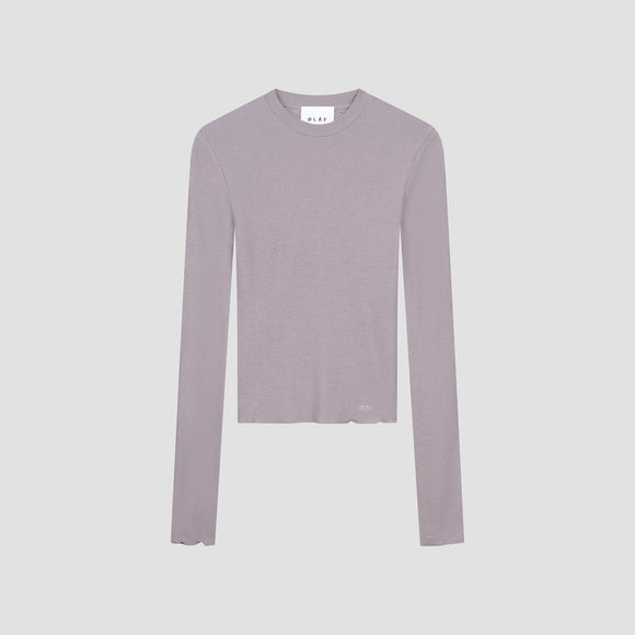 WMN Mini Logo LS Top - Stone Grey