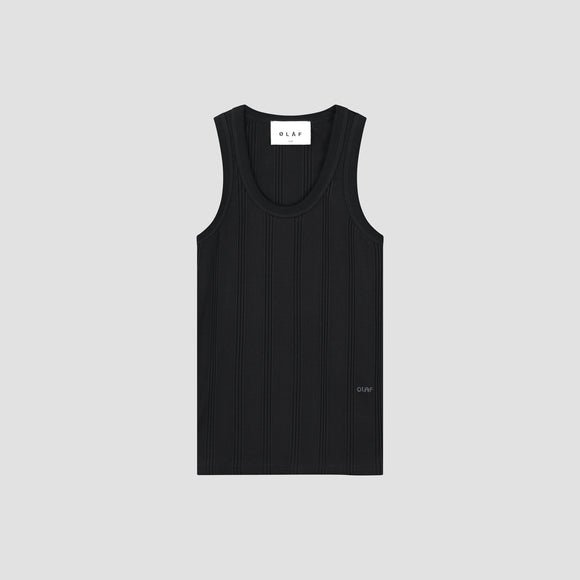 WMN Rib Tank Top - Black