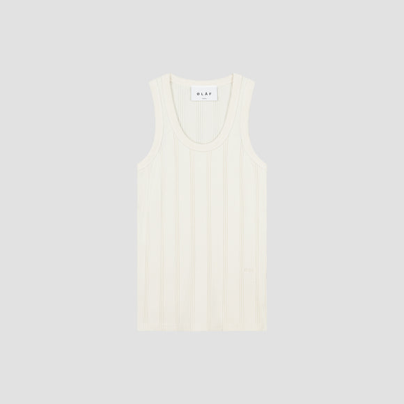 WMN Rib Tank Top - Off White
