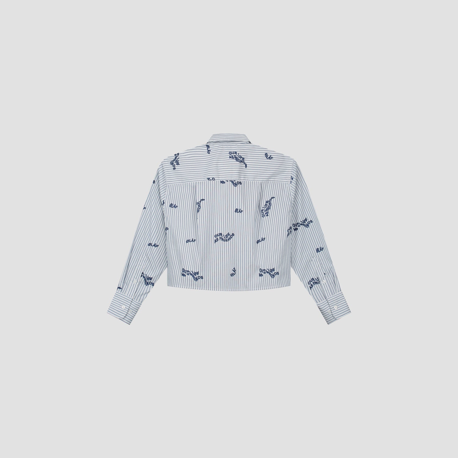 WMN Waves Stripe Cropped Shirt - Blue / White