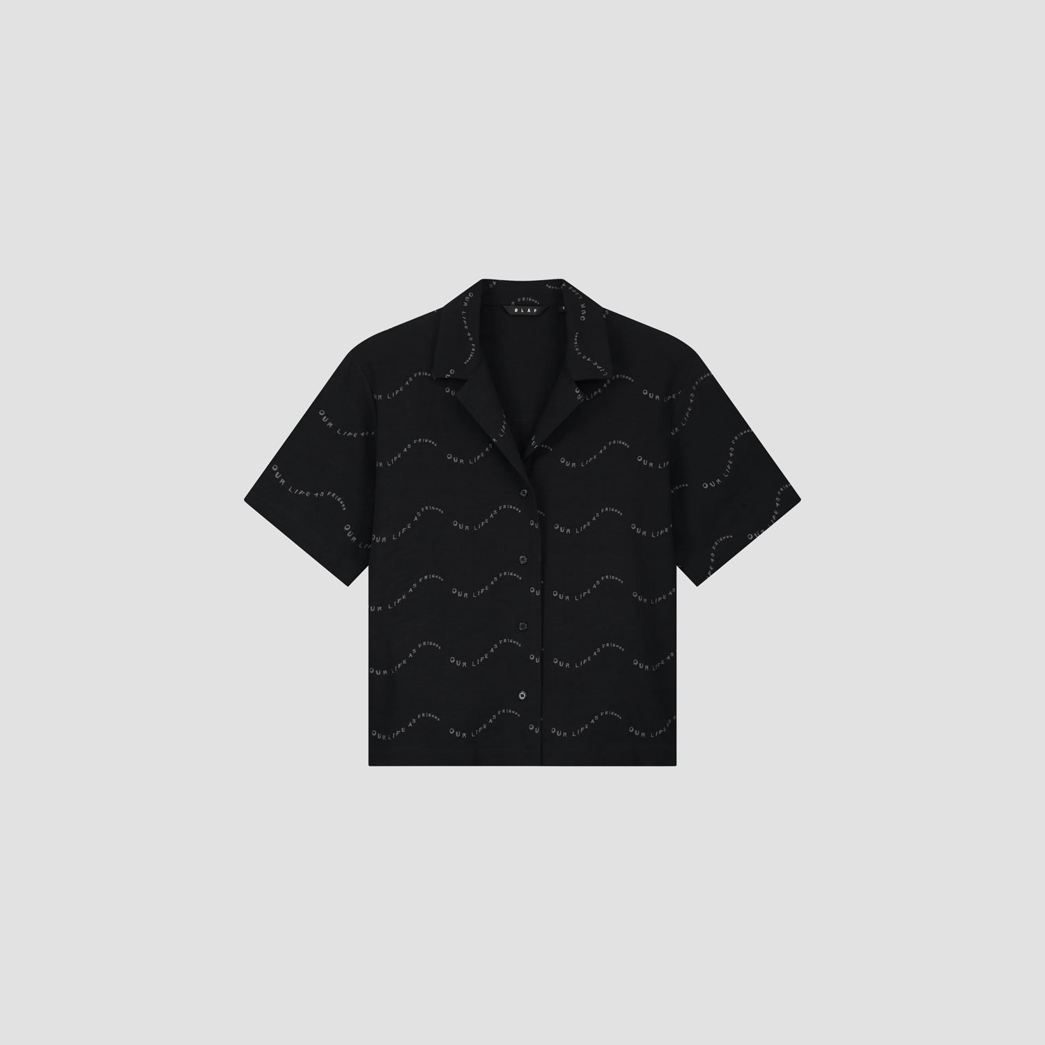 WMN Open Collar Shirt SS - Black