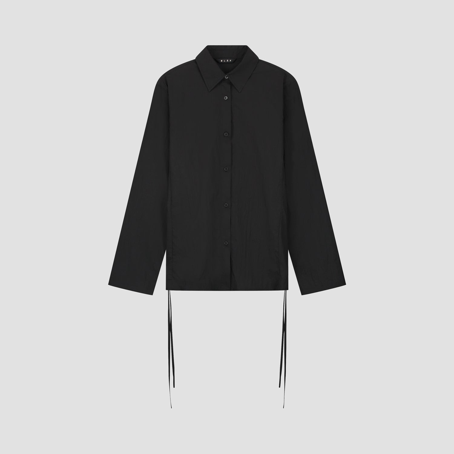 WMN Slim Tie Shirt - Black