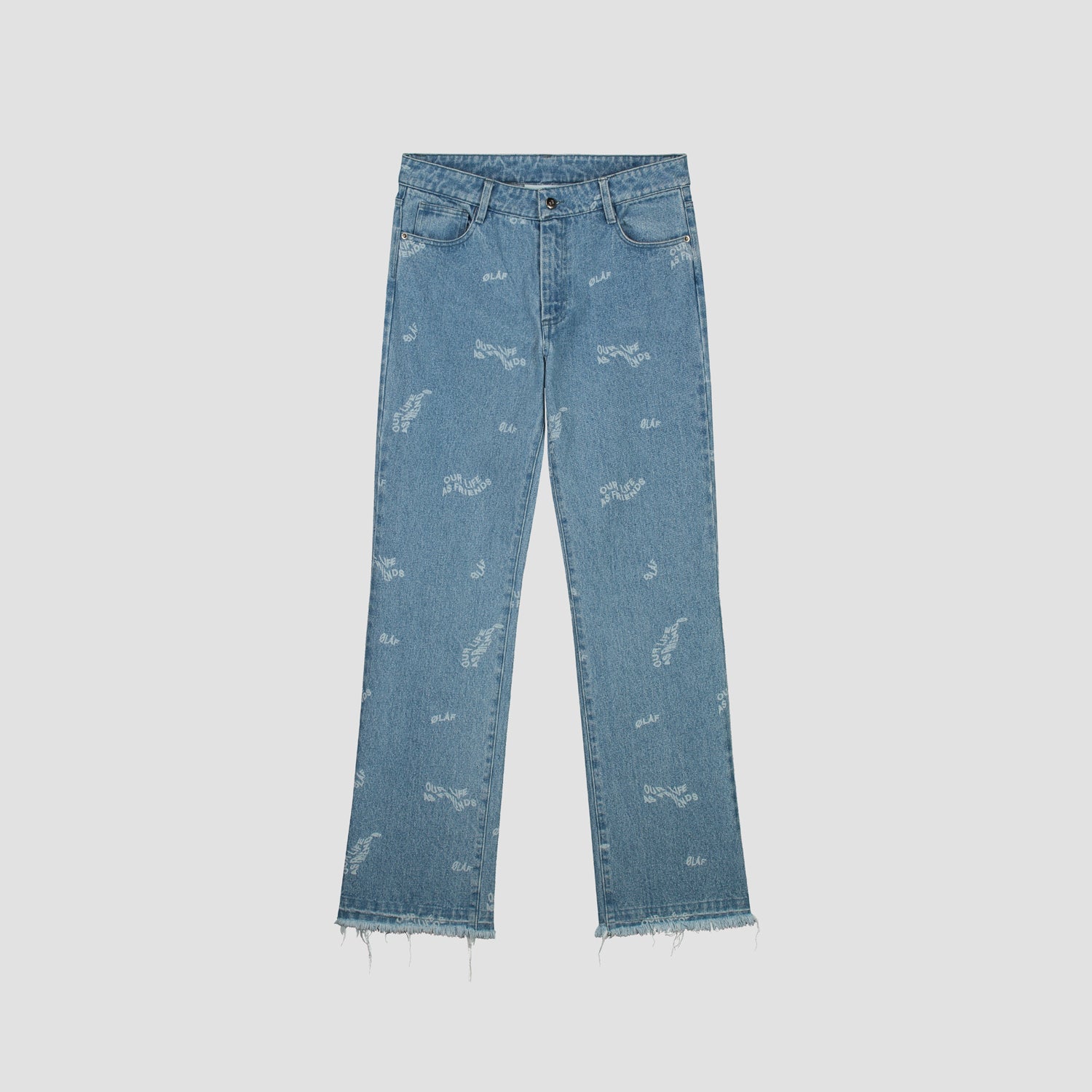 WMN Wavy AOP Denim Pants - Light Denim