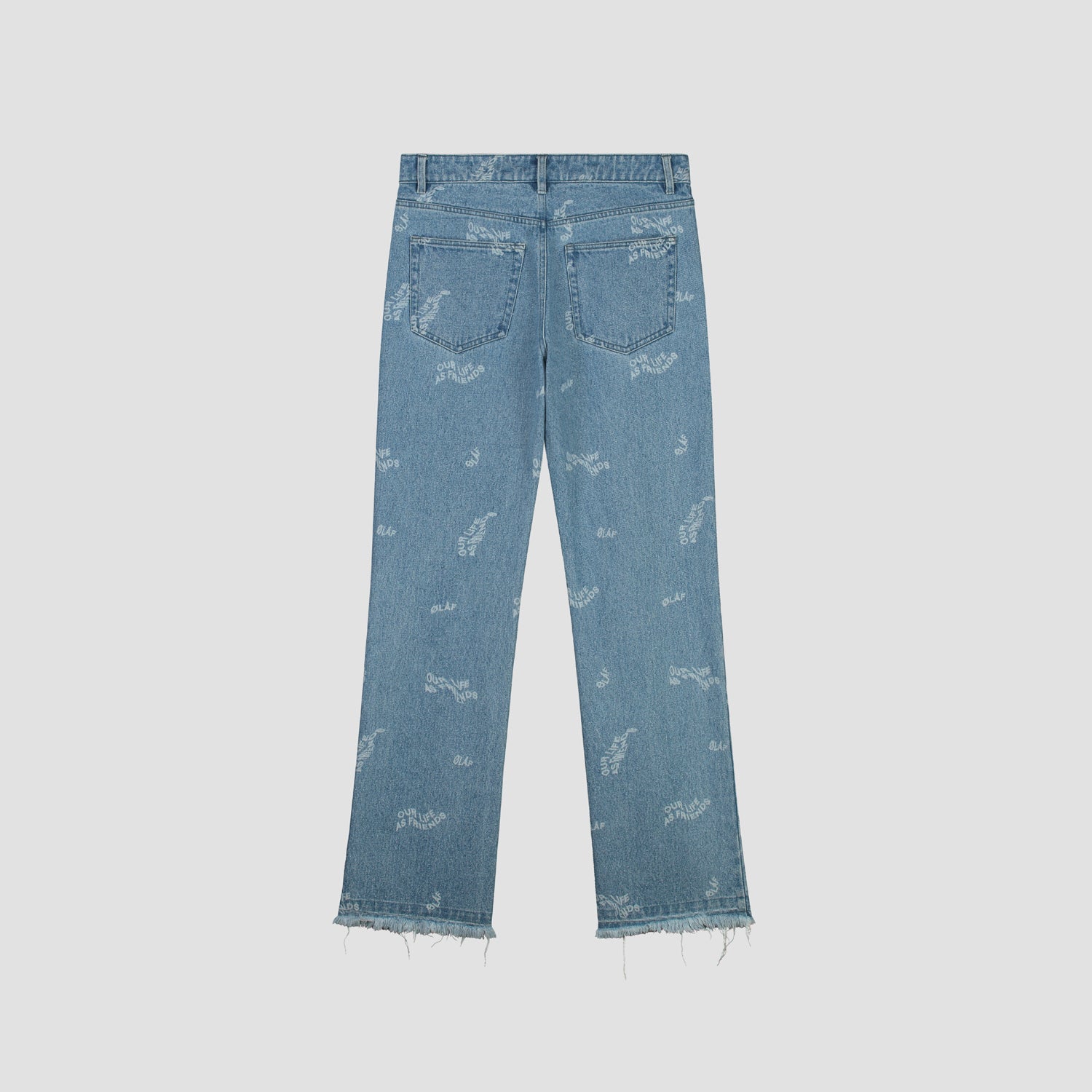 WMN Wavy AOP Denim Pants - Light Denim