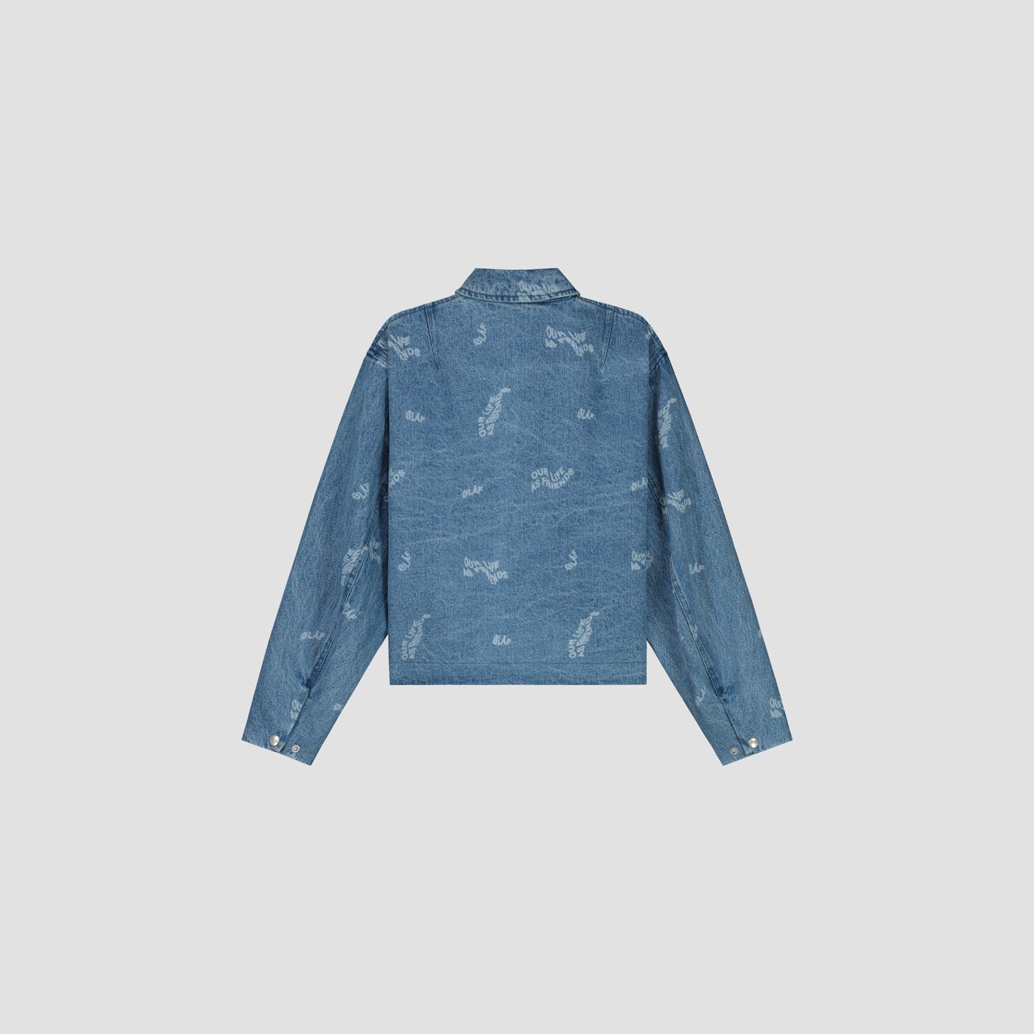 WMN Wavy AOP Coach Jacket - Light Denim