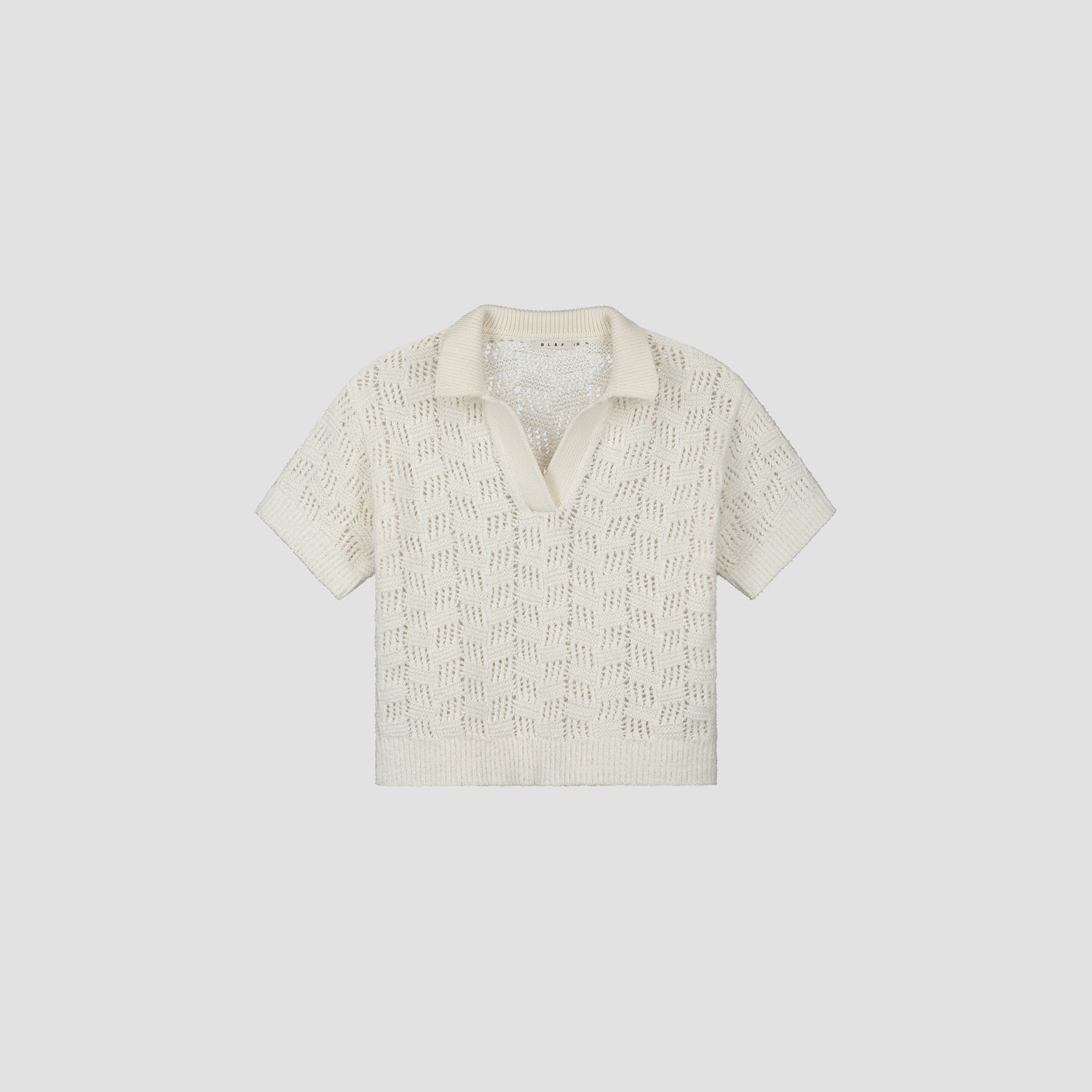 WMN Check Knitted Polo - Off White