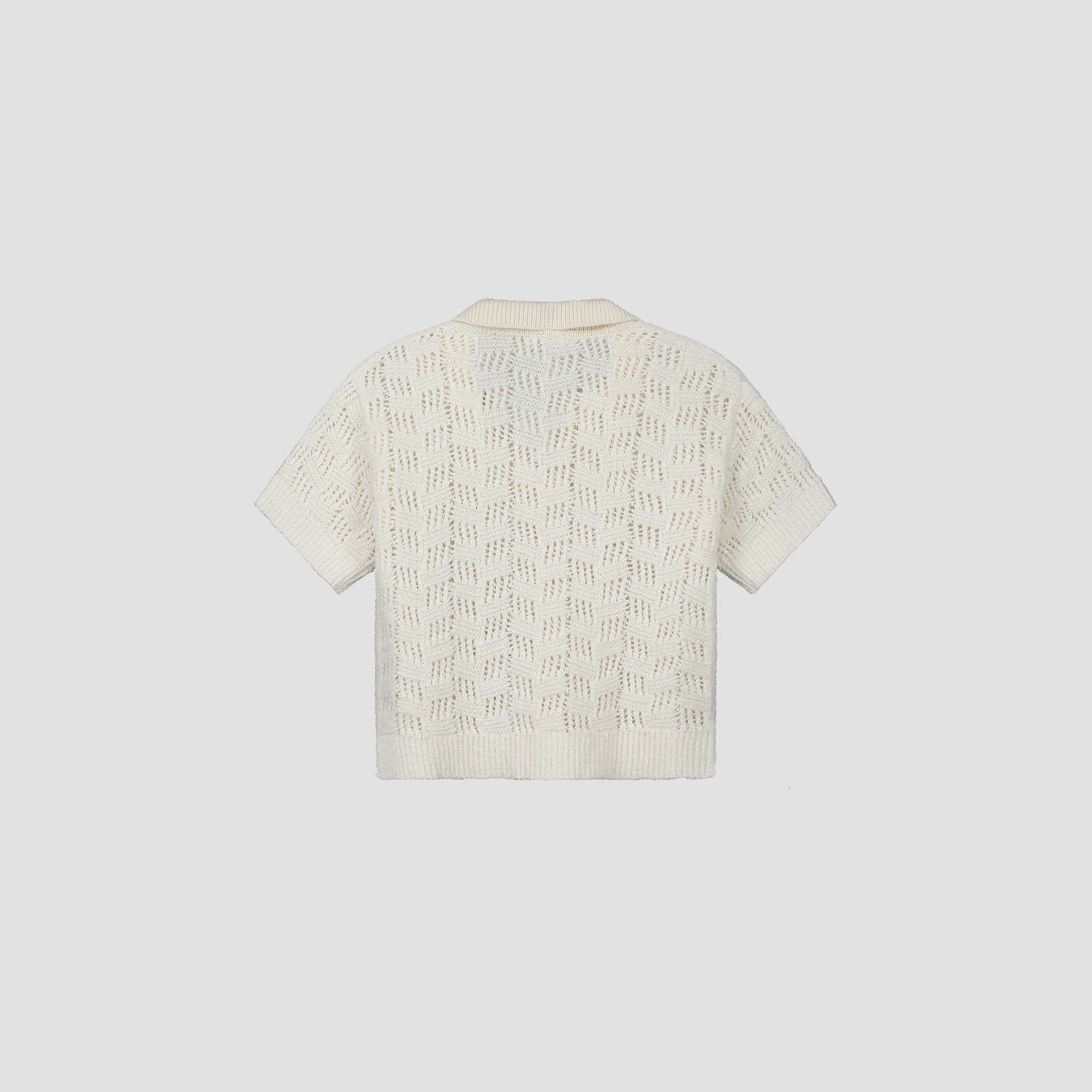 WMN Check Knitted Polo - Off White