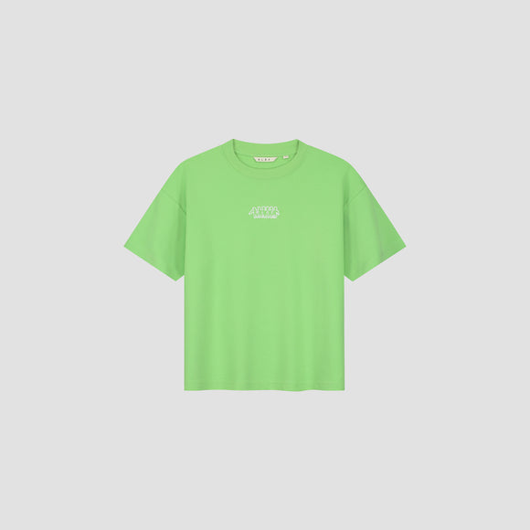 WMN Interlock Boxy Friends Tee - Meadow Green