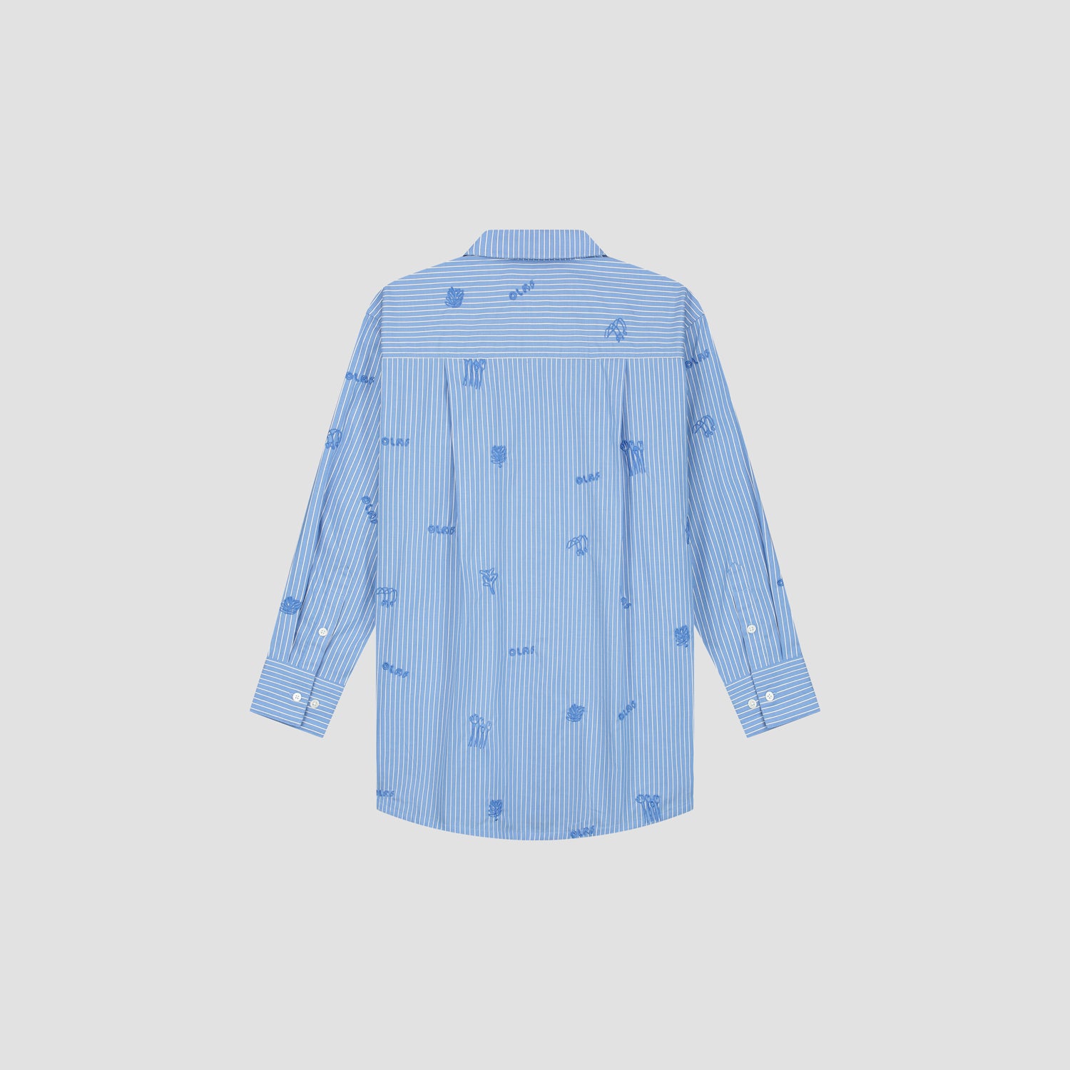 WMN Stripe Embro Shirt - Blue