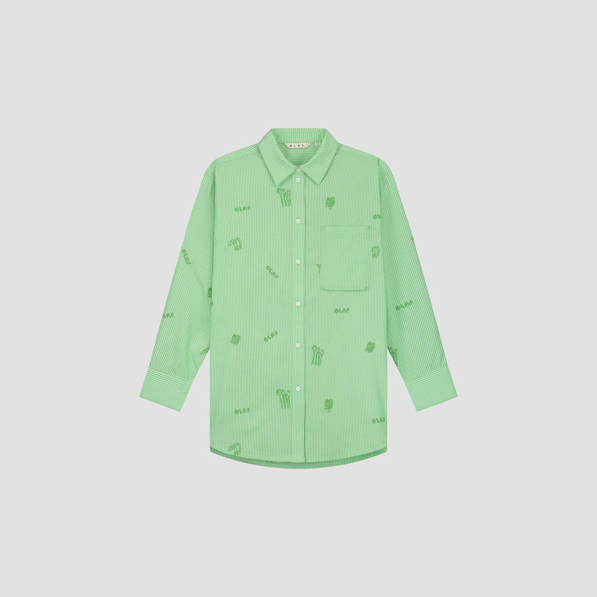 STRIPE EMBRO SHIRT | GREEN STRIPE