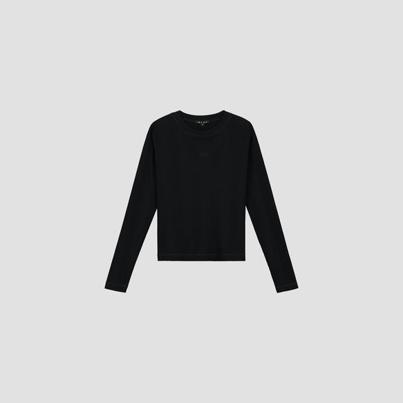 Rib Logo LS Tee - Black