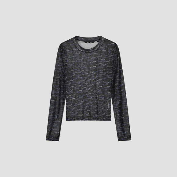 Wind AOP LS Top - Black
