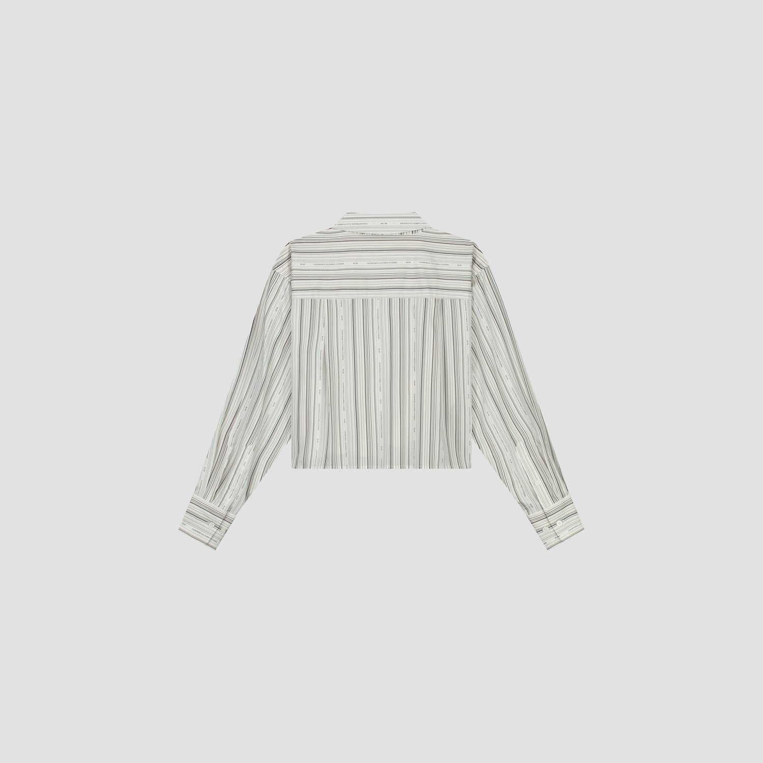 Logo Stripe Crop Shirt - White/Brown