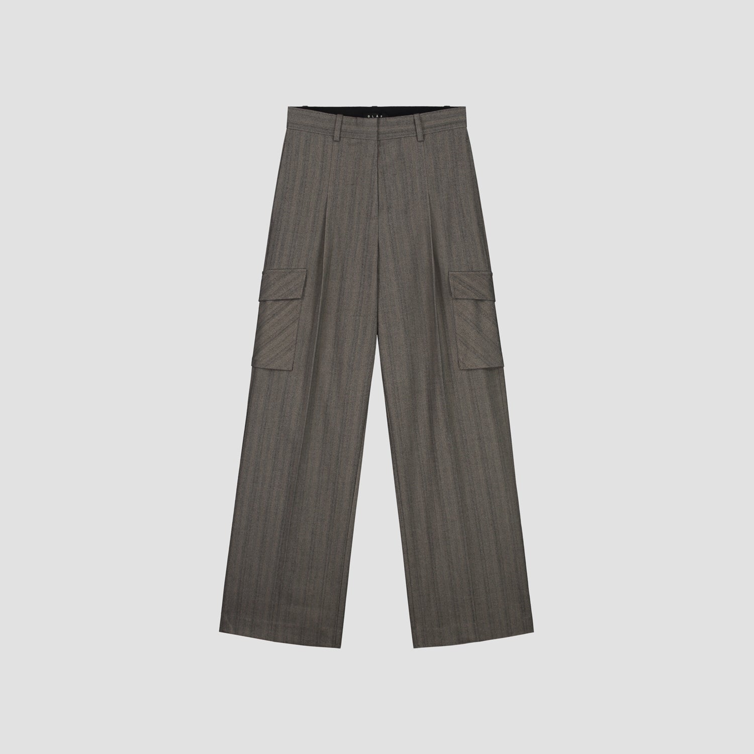 Herringbone Cargo Pants - Brown