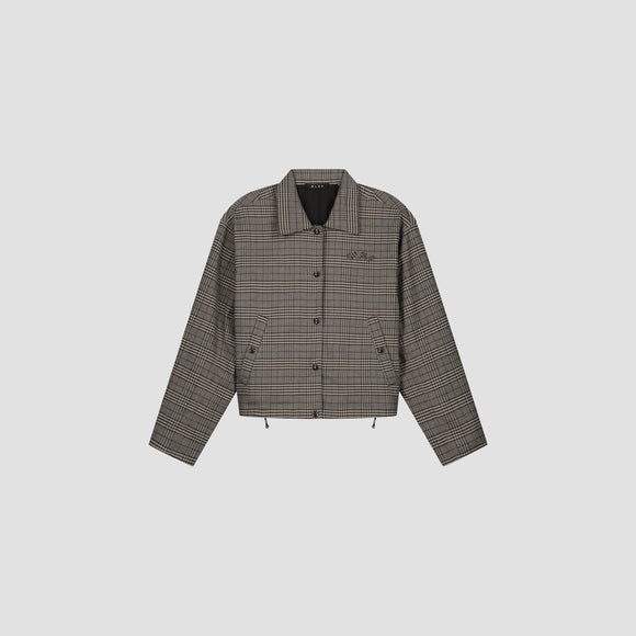 Check Cropped Jacket - Grey