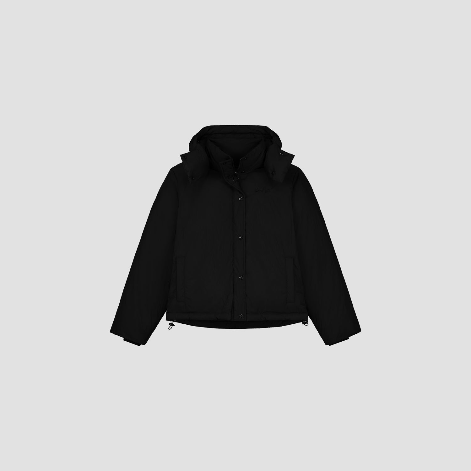 Hooded Puffer Jacket - Black