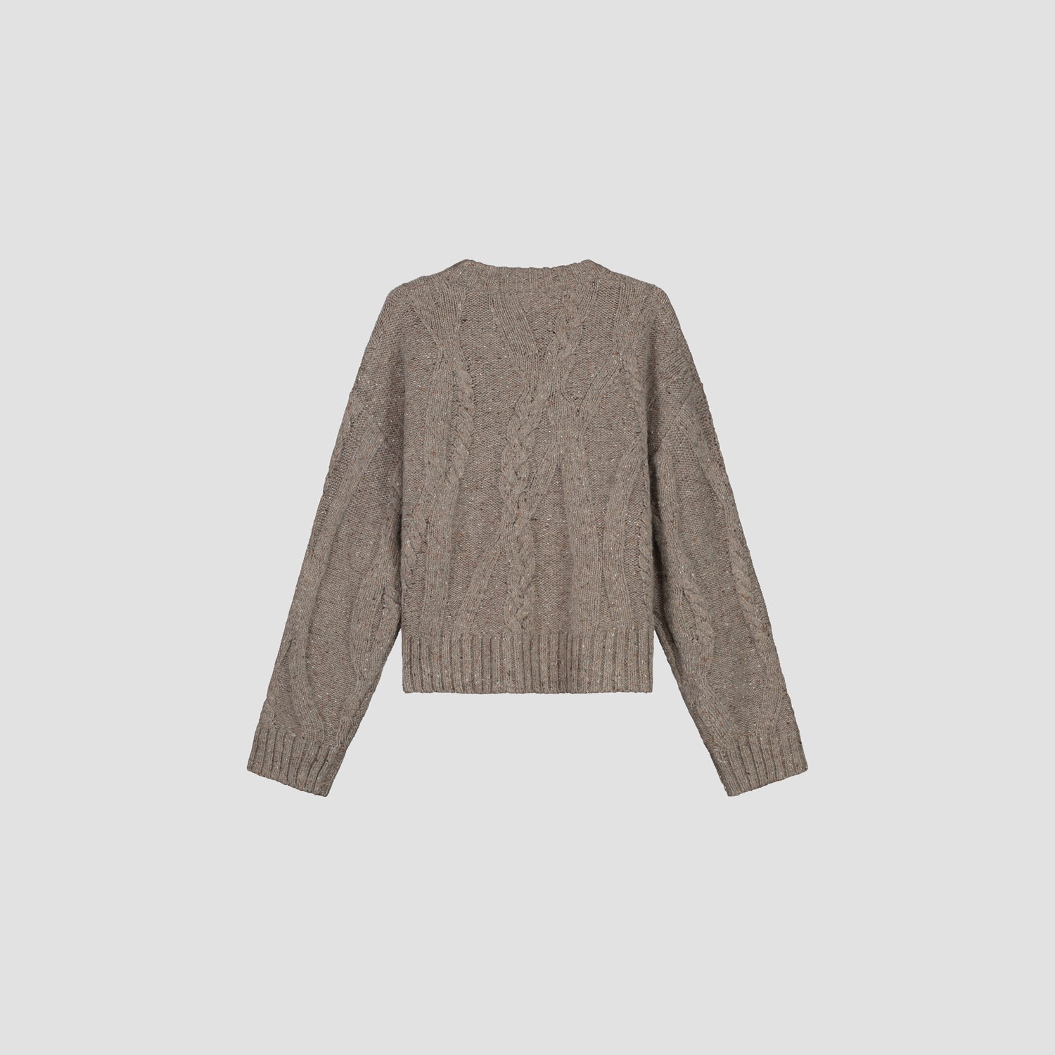Speckled Cable Knit - Brown