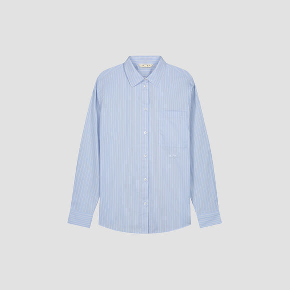 Striped Oversized Shirt - Blue