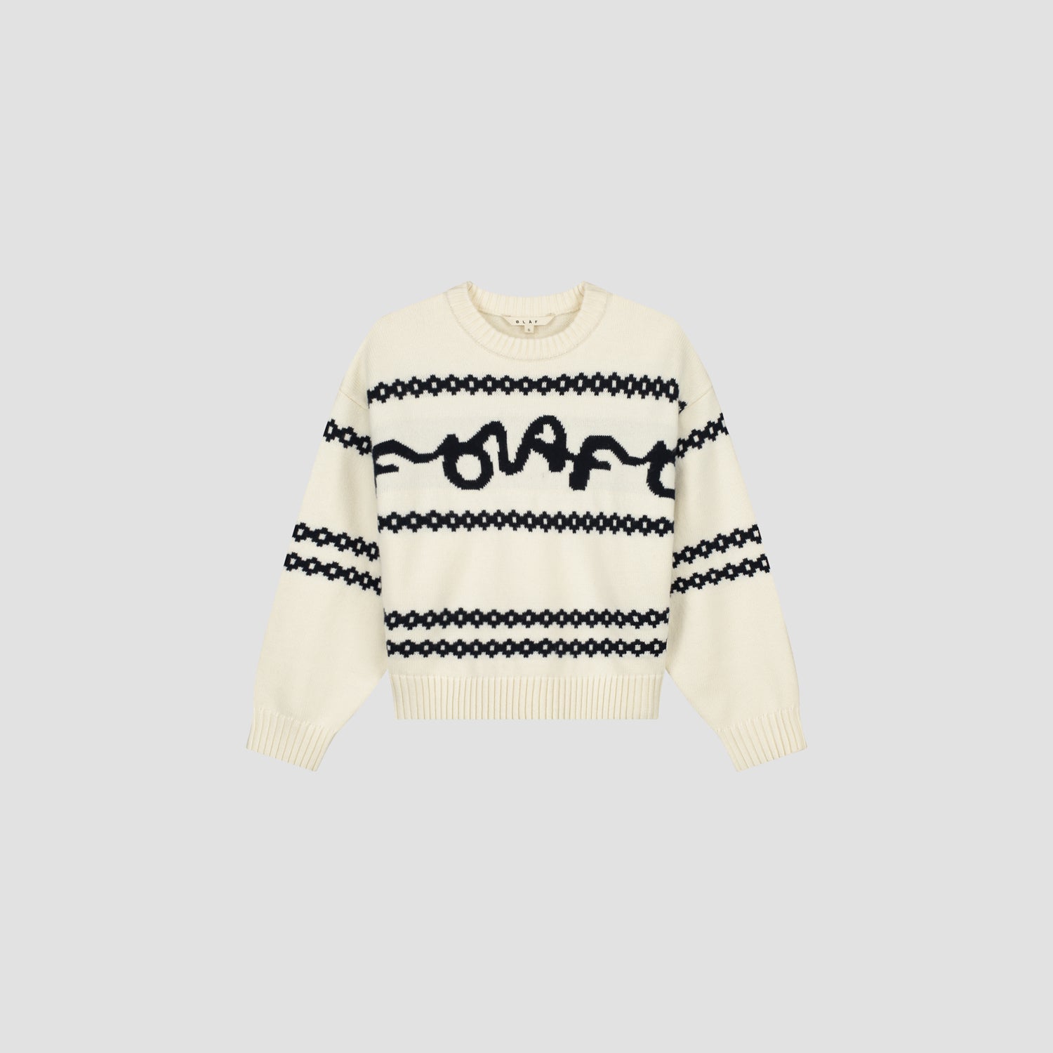 Signature Jacquard Crewneck Knit - Off White