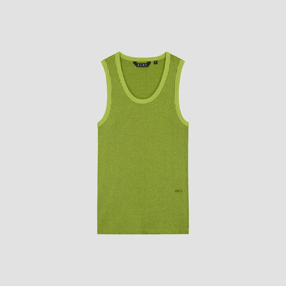 Retro Logo Ribbed Tank Top - Pear Green