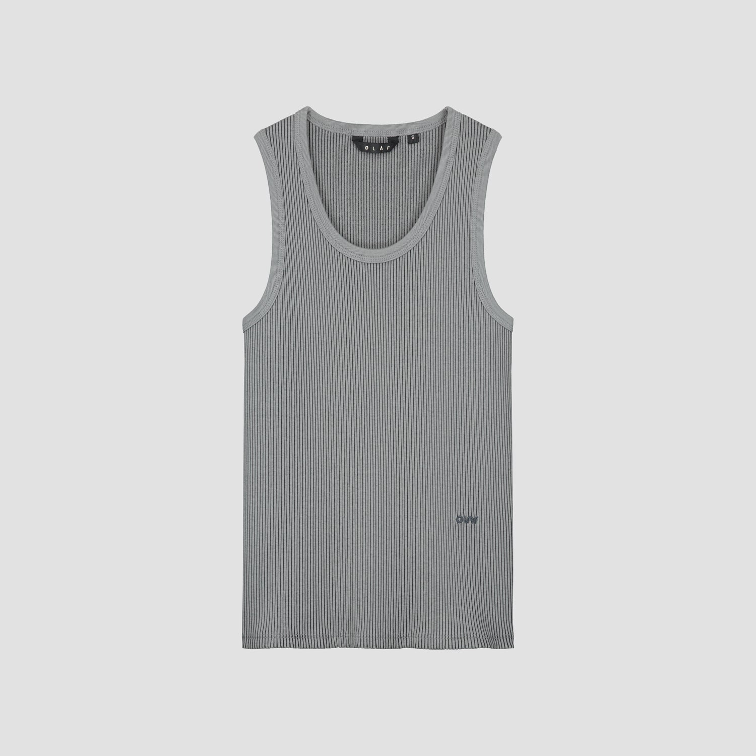 Retro Logo Ribbed Tank Top - Charcoal Grey