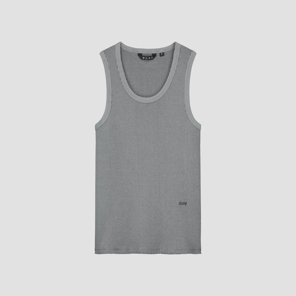 Retro Logo Ribbed Tank Top - Charcoal Grey
