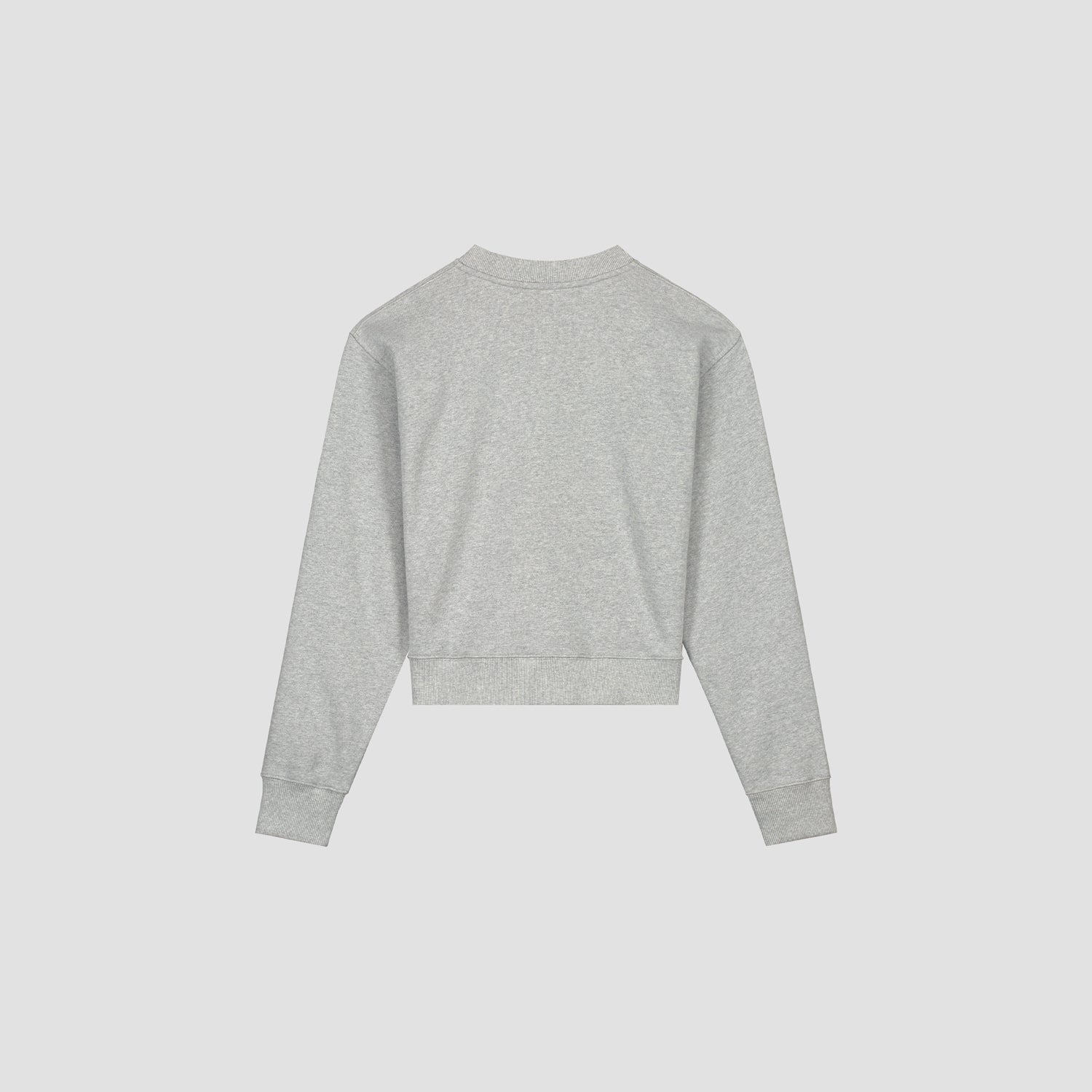 Retro Logo Zip Mockneck - Heather Grey