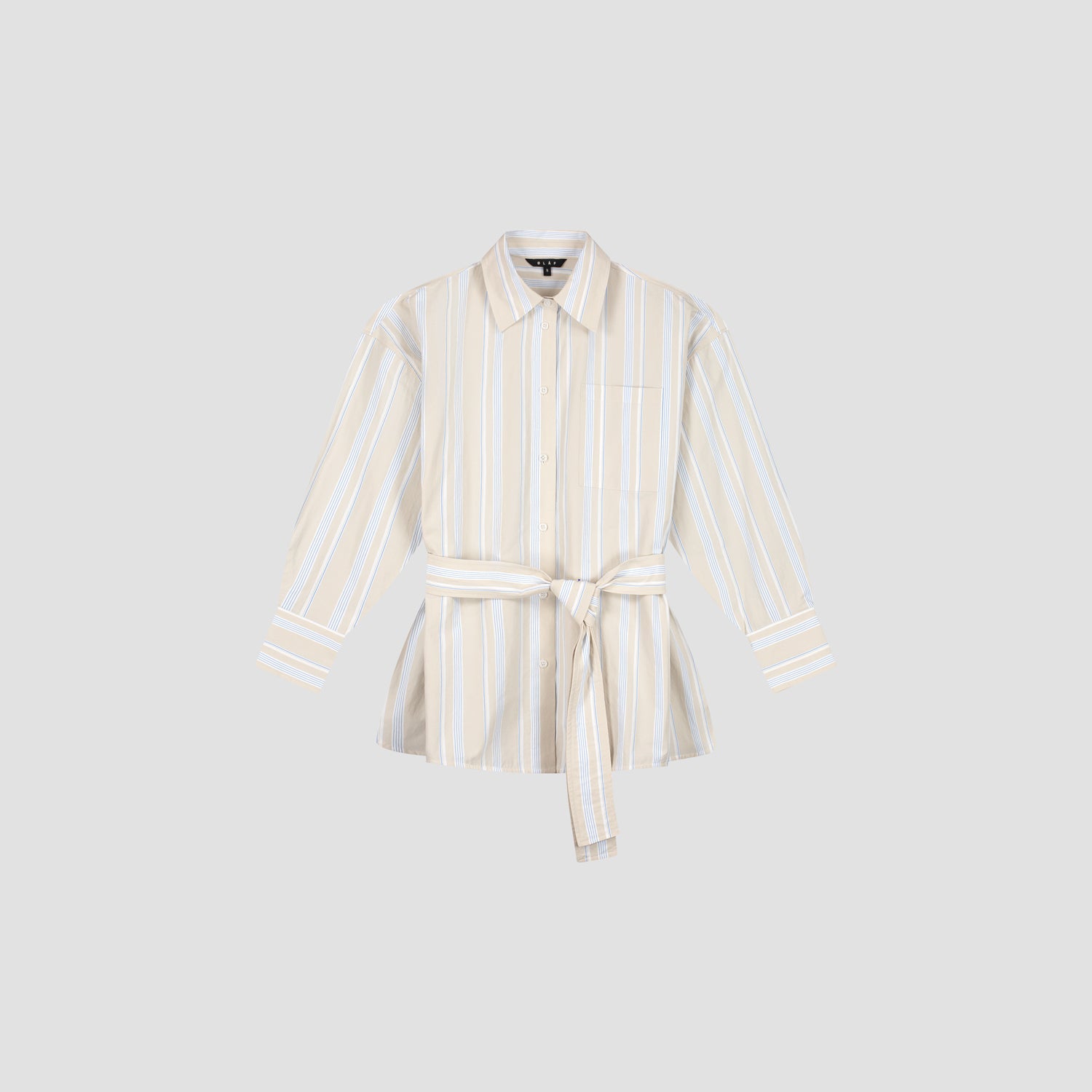 Stripe Tie LS Shirt - Blue Stripe