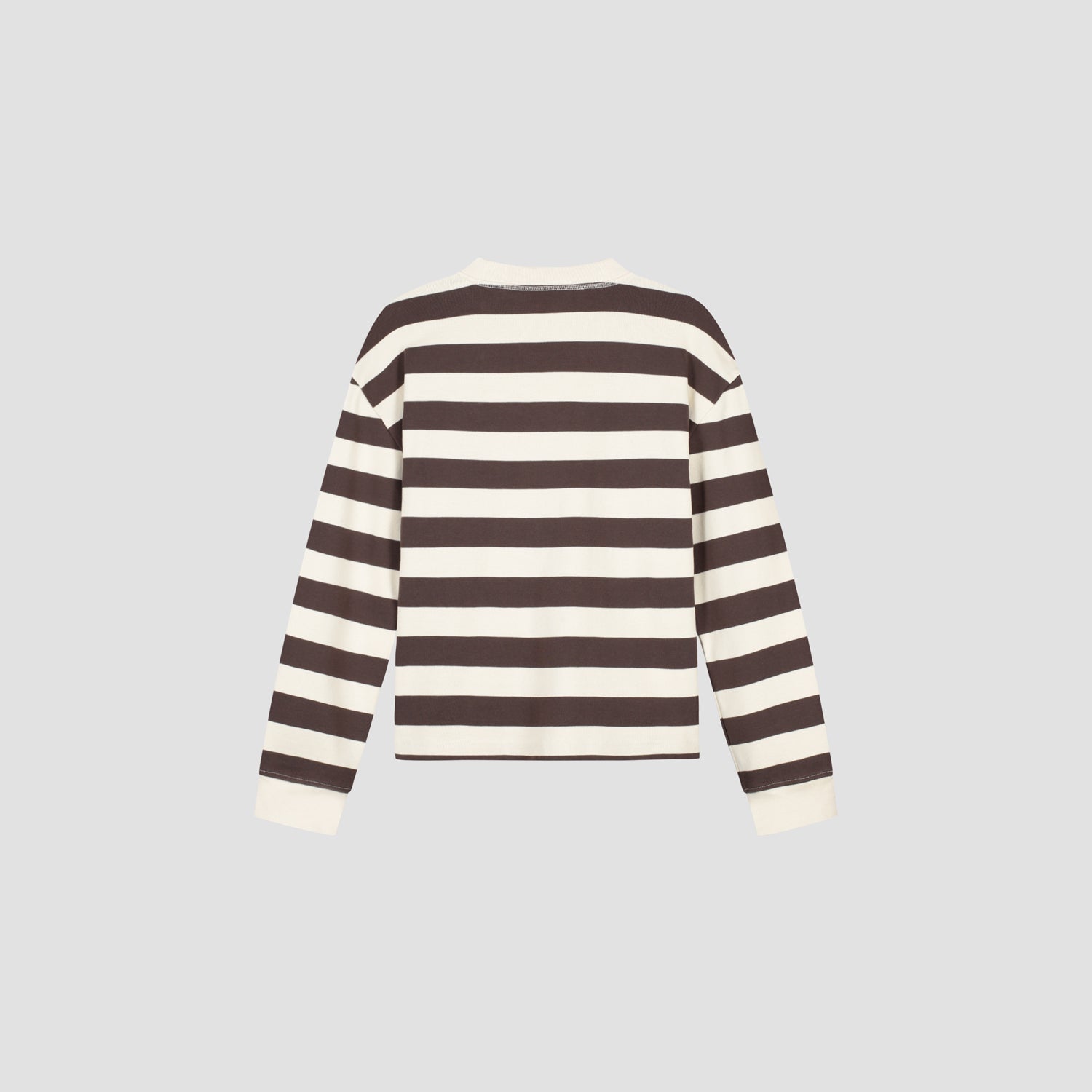 Striped Rib Retro Logo Crewneck