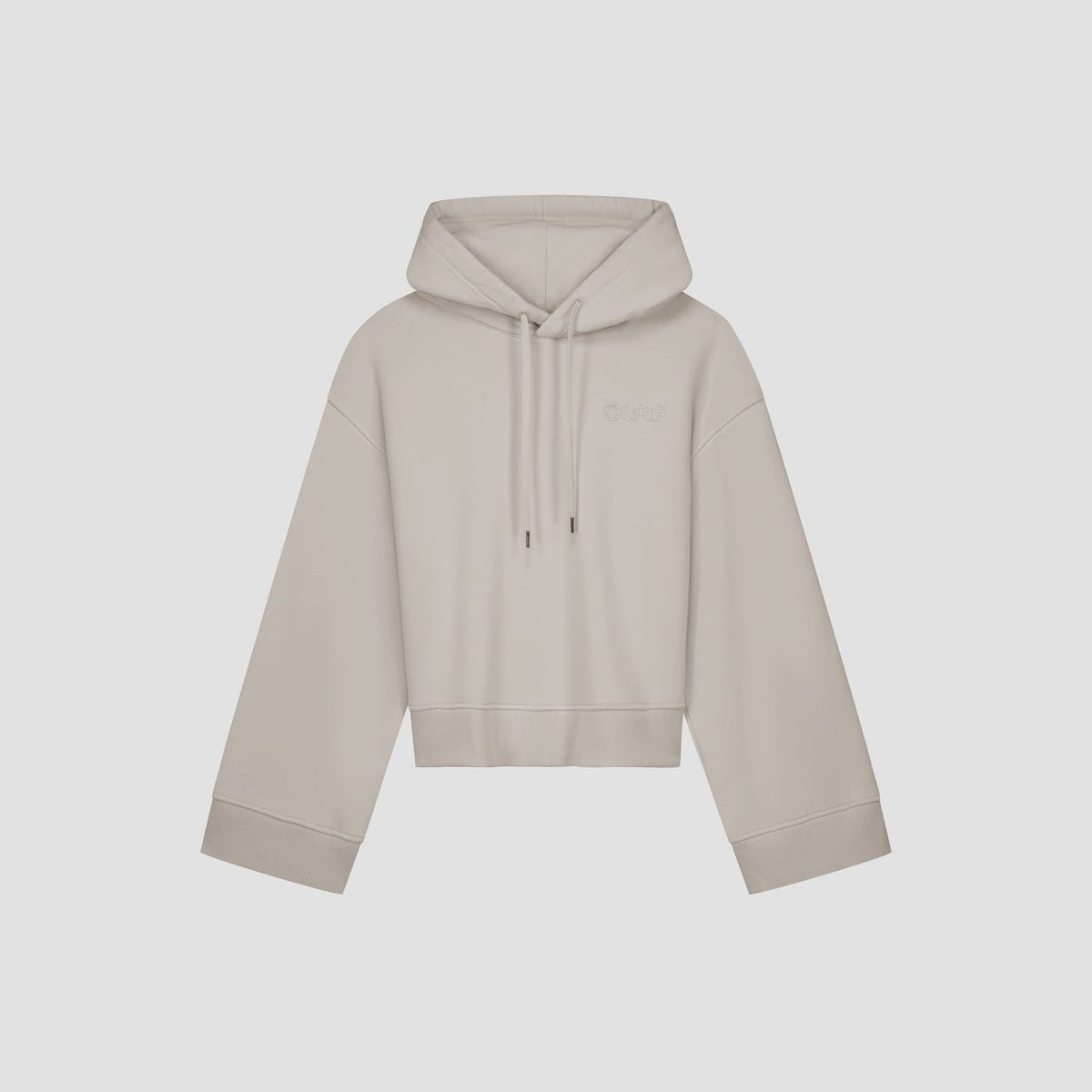 RETRO APPLIQUE HOODIE | CEMENT