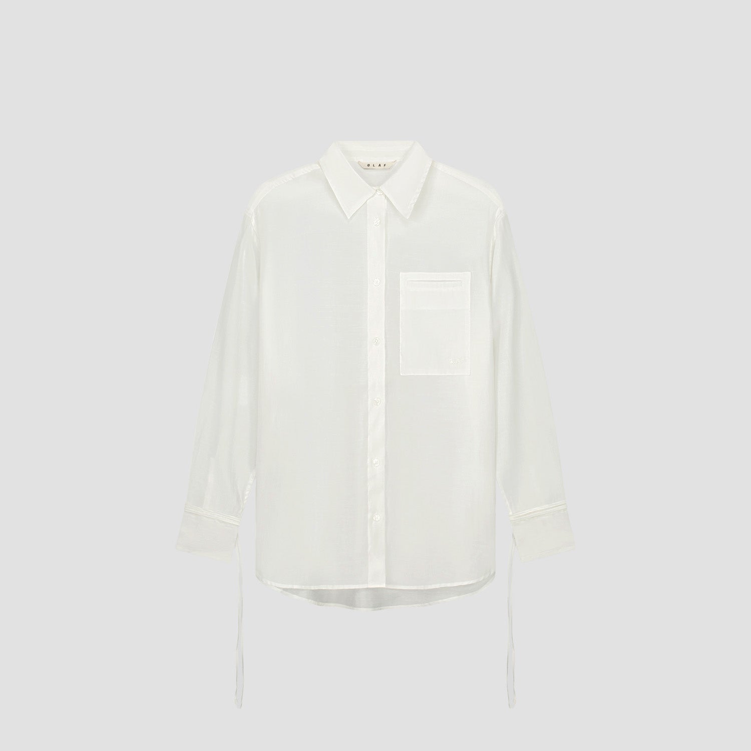 Semi Sheer Tie Detail Shirt