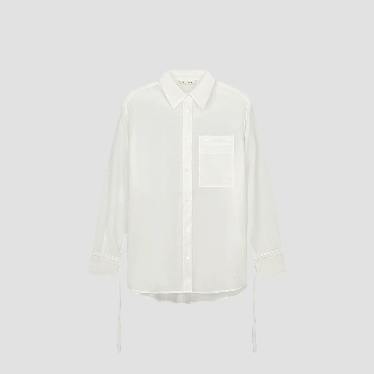 SEMI-SHEER TIE DETAIL SHIRT | OFF WHITE