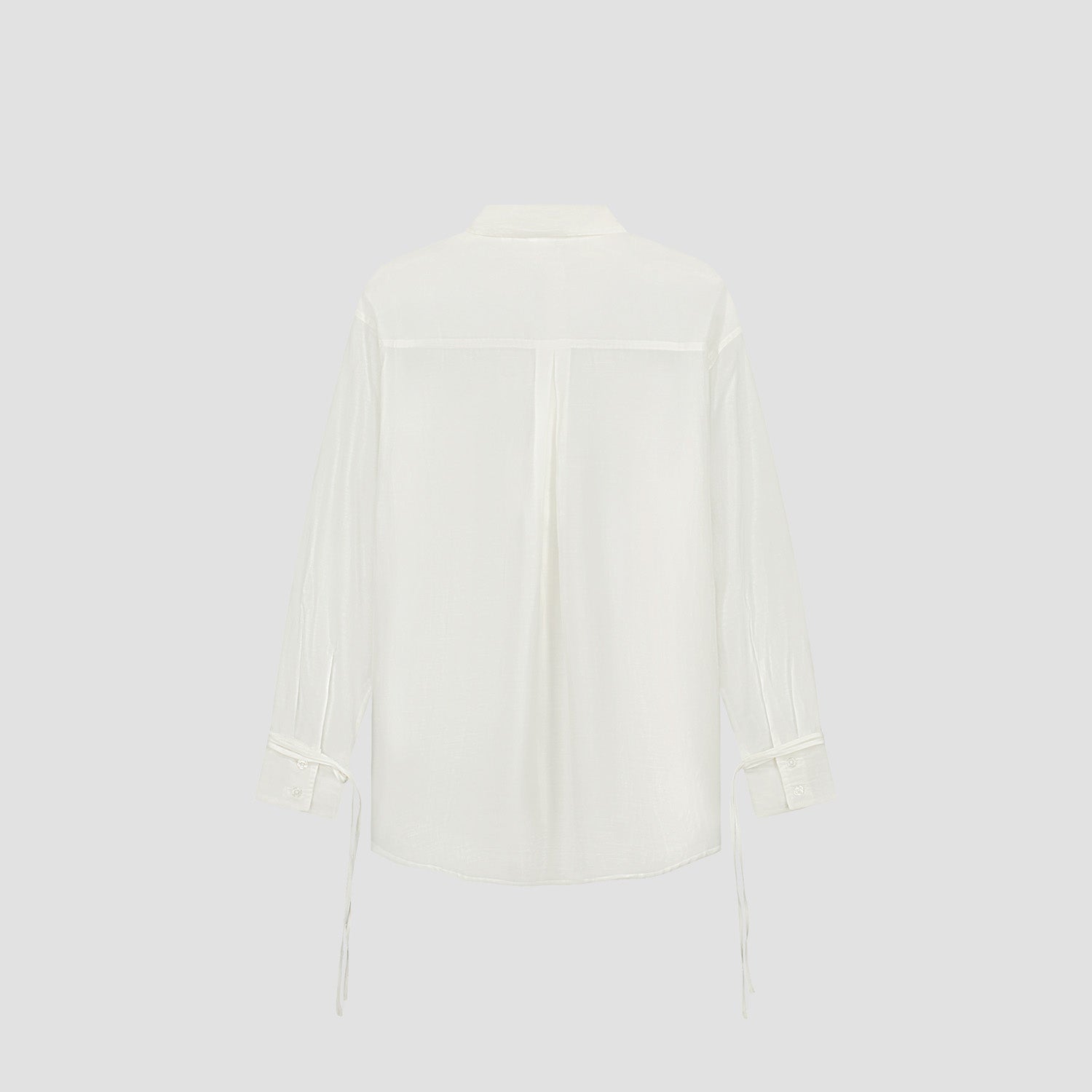 Semi Sheer Tie Detail Shirt