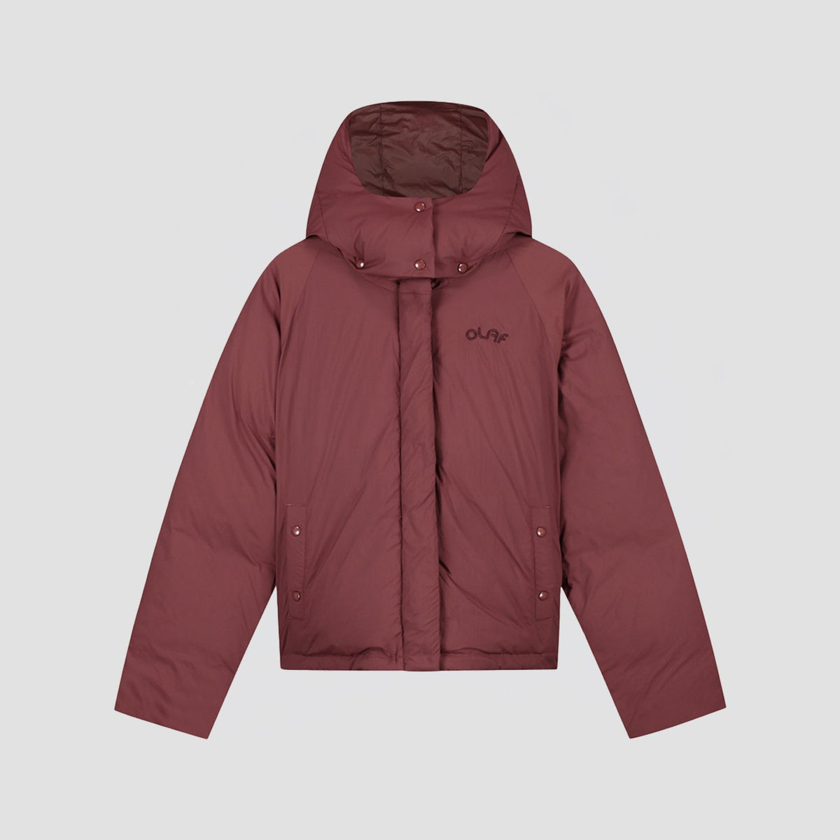 HOODED PUFFER JACKET | RUM RAISIN