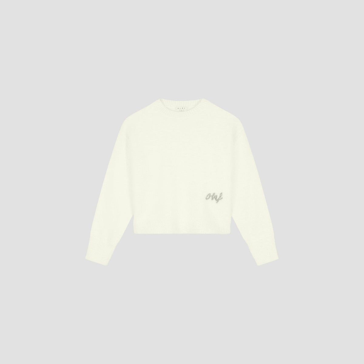 FLUFFY SCRIPT LOGO KNIT | OFF WHITE