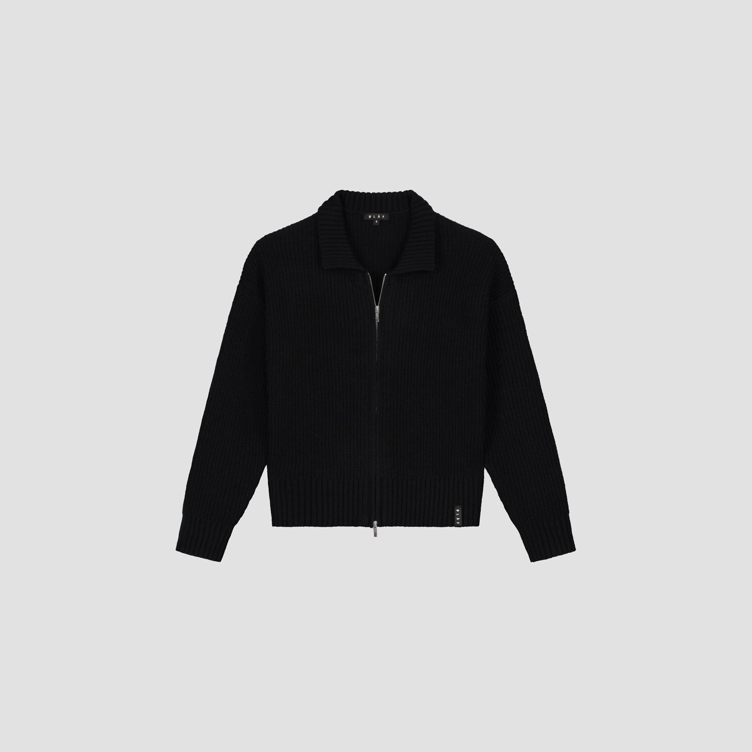 Knitted Zip Cardigan - Black